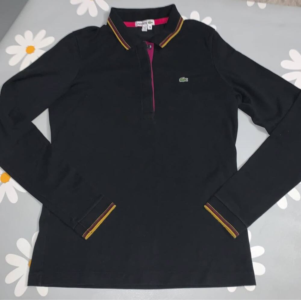 Women’s Lacoste Long Sleeve Polo Shirt (Size 38 aka 6/small)